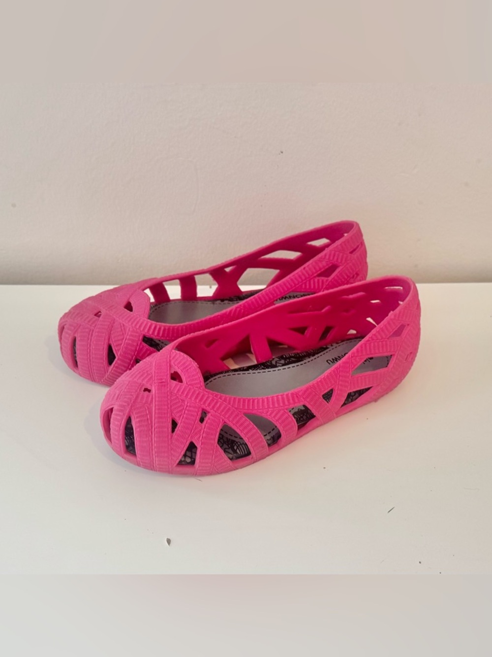 Mini Melissa + Jason Wu Sz 12 Girls Jelly Flats Shoes Sandals Pink